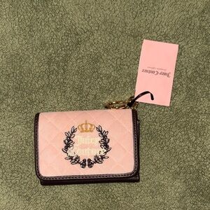 Juicy Couture Blush Quilted Wallet with Embroidery